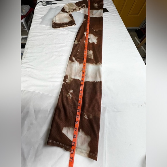 LE LIS Brown and cream mesh abstract print maxi‎ dress size XS - Picture 16 of 16